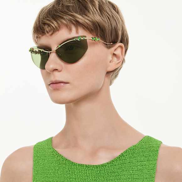 Sunglasses, Cat-eye shape, SK7039, Gold tone - Swarovski, 5738134