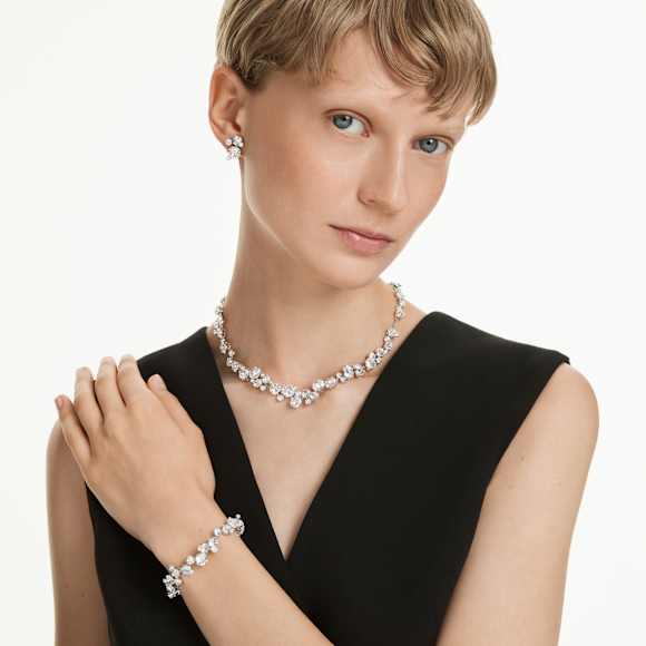 Constella set, Mixed cuts, White, Rhodium plated - Swarovski, 5738285