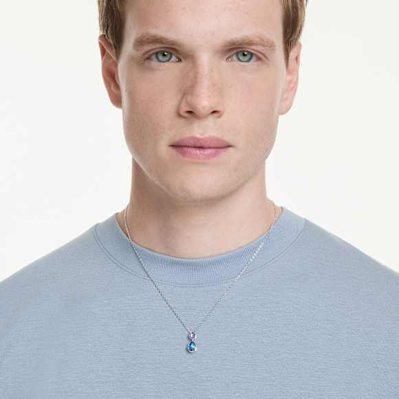 Chroma medál, Vegyes metszés, Többszínű, Ródium bevonattal - Swarovski, 5738473