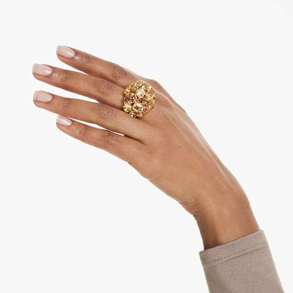 Bague cocktail Gema, Tailles variées, Jaune, Placage de ton or - Swarovski, 5739823
