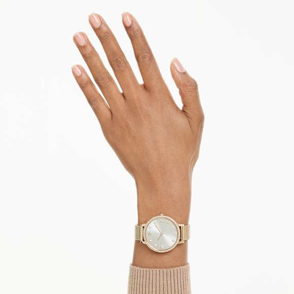 Clarica óra, Svájci gyártmány, Fémszíj, Arany árnyalatú, Arany árnyalatú felület - Swarovski, 5740823
