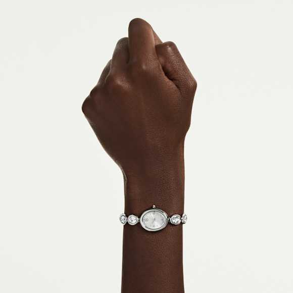 Imber oval 手錶, 瑞士製造, 金屬手鏈, 銀色, 不銹鋼 - Swarovski, 5740826