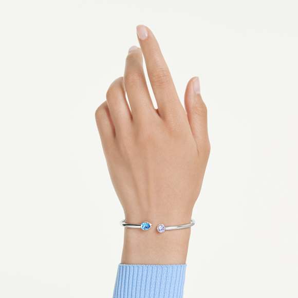 Chroma bangle, Mixed cuts, Multicolored, Rhodium plated - Swarovski, 5741780