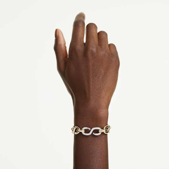 Bracelet Dextera, Taille Ronde, Fermoir en T, Blanc, Finition mix de métal - Swarovski, 5741798