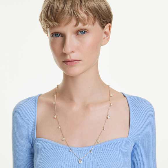 Naszyjnik sautoir Una Angelic, Kryształowa Perła, Szlif okrągły, Biały, Wykończenie z 18-karatowego złota - Swarovski, 5742380