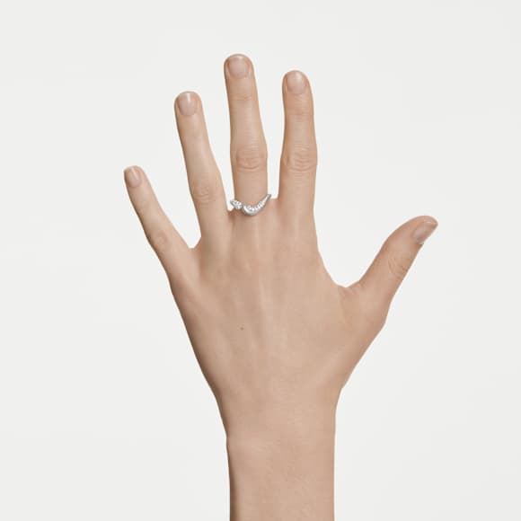 Swarovski Classica 开口戒指, 圆形切割, 白色, 925 银 - Swarovski, 5742582