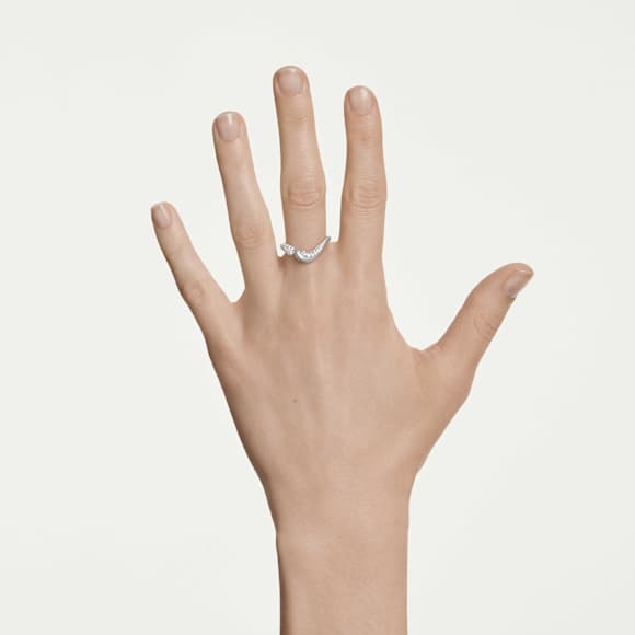Swarovski Classica open ring, Round cut, White, Sterling silver - Swarovski, 5742583