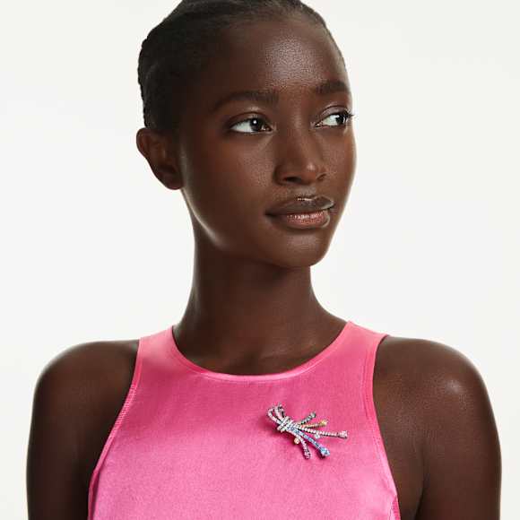 Matrix 펜던트 및 브로치, 믹스 컷, 부케, 멀티컬러, 루테늄 플래팅 - Swarovski, 5742674