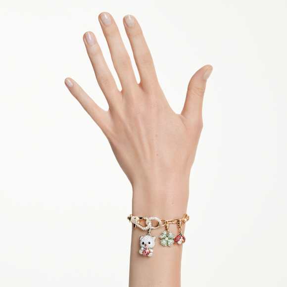Idyllia bracelet, Mixed cuts, Mixed motifs, Multicoloured, Gold-tone plated - Swarovski, 5742683