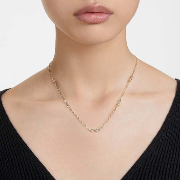 Swarovski Remix necklace, Round cut, White, Gold-tone plated - Swarovski, 5743027