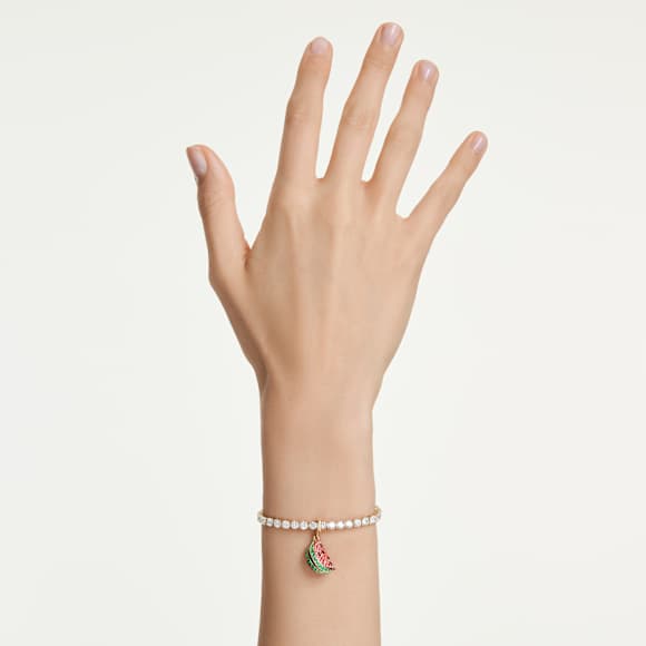 Idyllia Charm, Karışık kesimler, Karpuz, Çok renkli, 18k altın rengi yüzey - Swarovski, 5743134