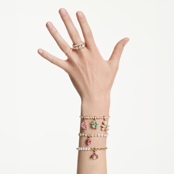 Idyllia Charm, 混合式切割, 草莓, 紅色, 鍍金色色調 - Swarovski, 5743136