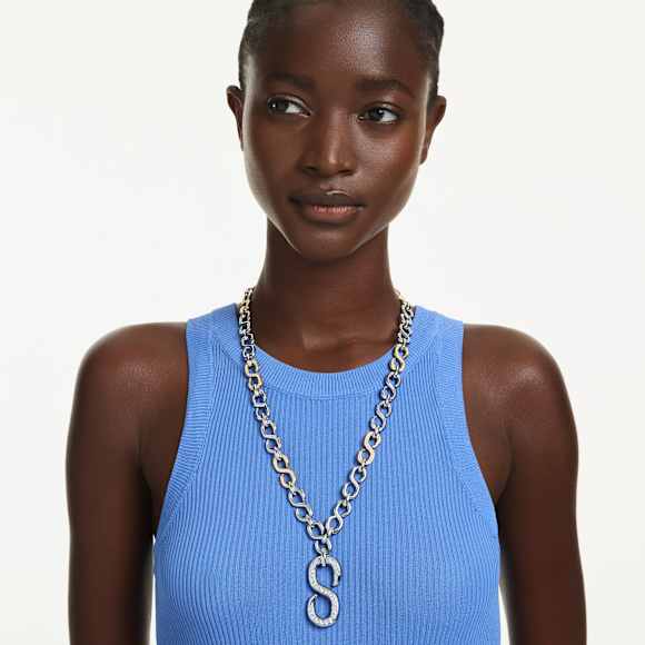 Collar Dextera, Talla redonda, Blanco, Combinación de acabados metálicos - Swarovski, 5743785