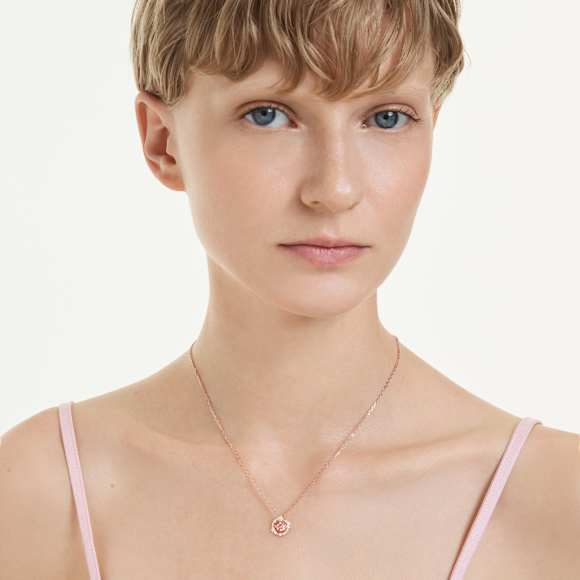 Colgante Constella, Talla redonda, Dancing Stone, Rosa, Acabado en oro rosa de 18 quilates - Swarovski, 5744244