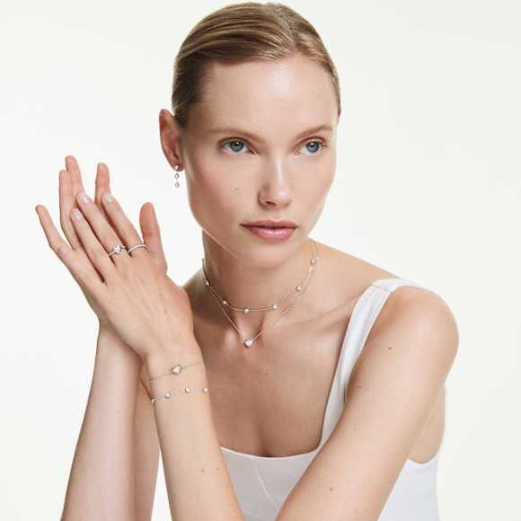Eternity สร้อยข้อมือ, เพชรสังเคราะห์ น้ำหนักรวม 0.5 กะรัต, ทรง Heart, เงินสเตอร์ลิง - Swarovski, 5744541