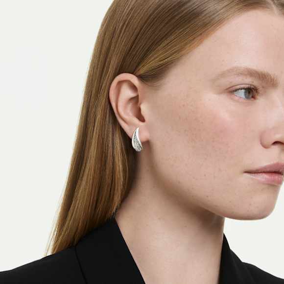 Swarovski Classica drop earrings, Round cut, White, Sterling silver - Swarovski, 5745016