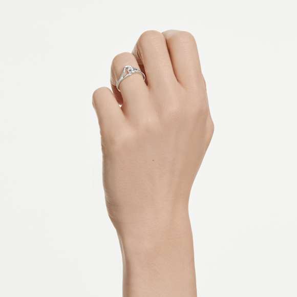 Swarovski Classica 戒指, 圆形切割, 环形, 白色, 925 银 - Swarovski, 5745563