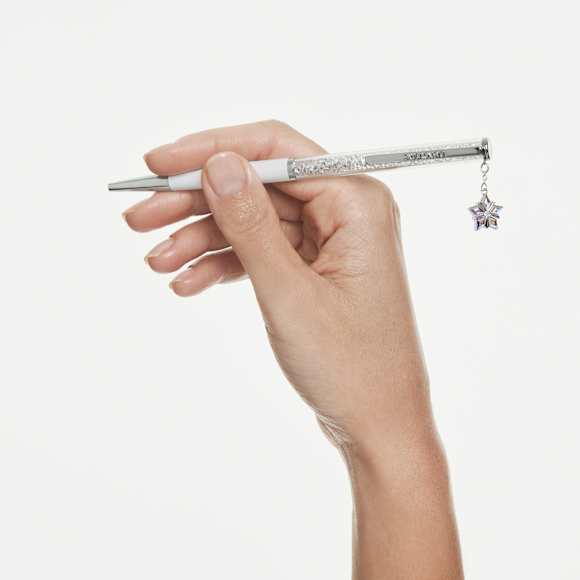 Annual Edition Crystalline ballpoint pen 2027 Tükenmez Kalem, Beyaz lakeli, krom kaplama - Swarovski, 5745579