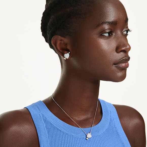 Parure Idyllia, Tailles variées, Cœur avec flèche, Blanc, Placage de ton or rosé - Swarovski, 5745580