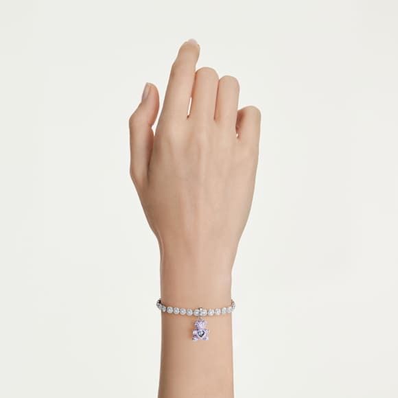 Charm Idyllia, Tailles variées, Ourson, Violet, Métal rhodié - Swarovski, 5745610
