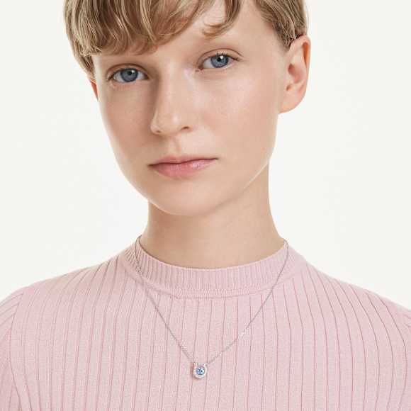 Symbolica medál, Körmetszéses, Pavé, Patkó, Kék, Ródium bevonattal - Swarovski, 5746562