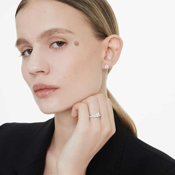 Eternity แหวนเพชรแถว, เพชรสังเคราะห์ 0.4 กะรัต, ทรงกลม, เงินสเตอร์ลิง - Swarovski, 5747557