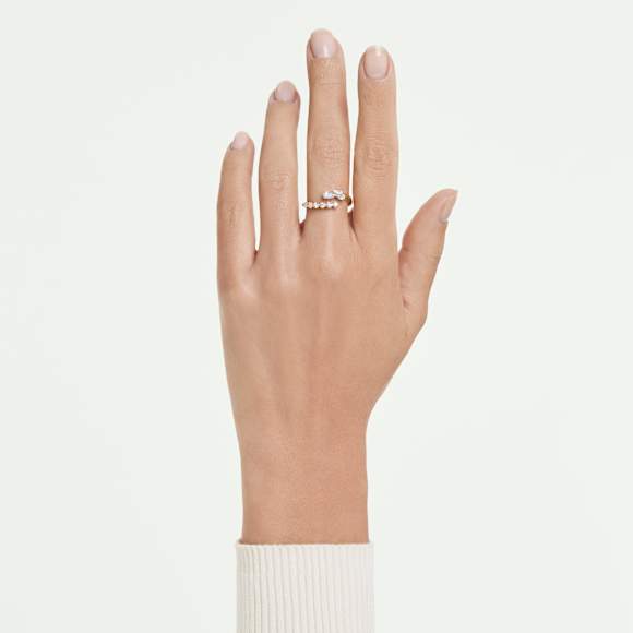 Mesmera 오픈 링, 믹스 컷, 화이트, 18K 골드 피니시 - Swarovski, 5747969