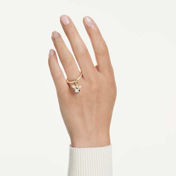 Prstan z motivom Idyllia, Mešani rezi, Čebela, Večbarven, V videzu 18-karatnega zlata - Swarovski, 5748152