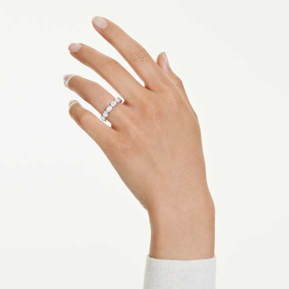 Octagon band ring, Lab-grown diamonds 2.8 ct tw, Octagon shape, 18K white gold - Swarovski, 5748371