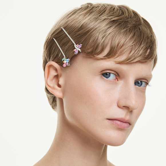 Ariana Grande x Swarovski hajtű, Vegyes metszés, Szitakötő, virág, Többszínű, Ródium bevonattal - Swarovski, 5749186