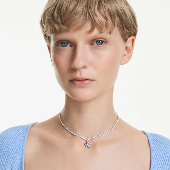 Ariana Grande x Swarovski choker nyaklánc, Vegyes metszés, Virág, Többszínű, Ródium bevonattal - Swarovski, 5749189