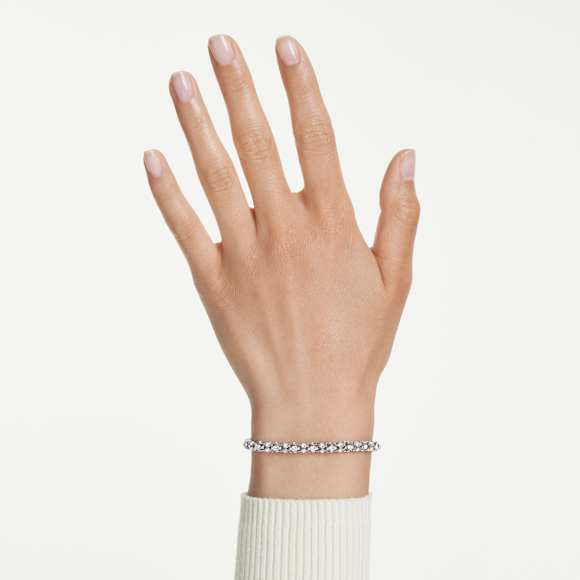 Dextera 手链, 圆形切割, 白色, 不锈钢 - Swarovski, 5750171