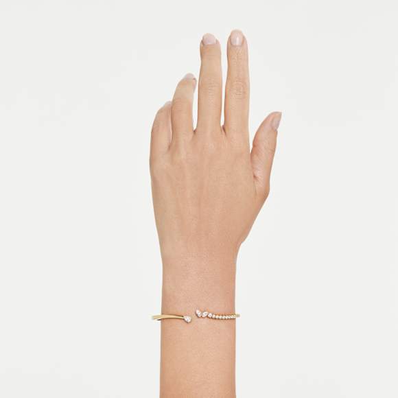 Mesmera karperec, Vegyes metszés, Fehér, 18 kt-os aranybevonat - Swarovski, 5750440