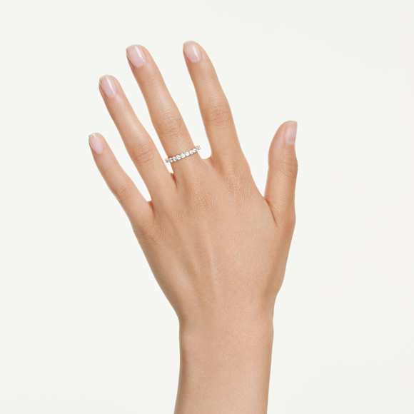 Matrix Vittore แหวนเพชรแถว, เจียระไนทรงกลม, ขาว, ตกแต่งผิวด้วยทองคำ 18K - Swarovski, 5750617