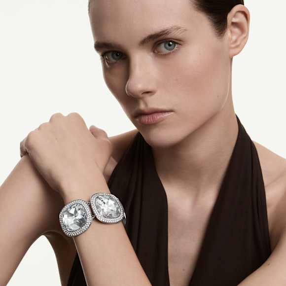 Una Angelic bracelet, Cushion cut, White, Ruthenium plated - Swarovski, 5751557