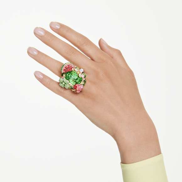 Anillo con motivo Idyllia, Multicolor, Acabado en oro de 18 quilates - Swarovski, 5751739