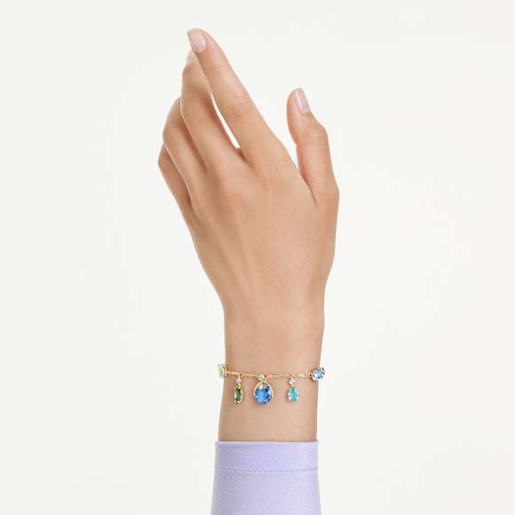 Gema bracelet, Mixed cuts, Multicolored, 18K gold finish - Swarovski, 5752588