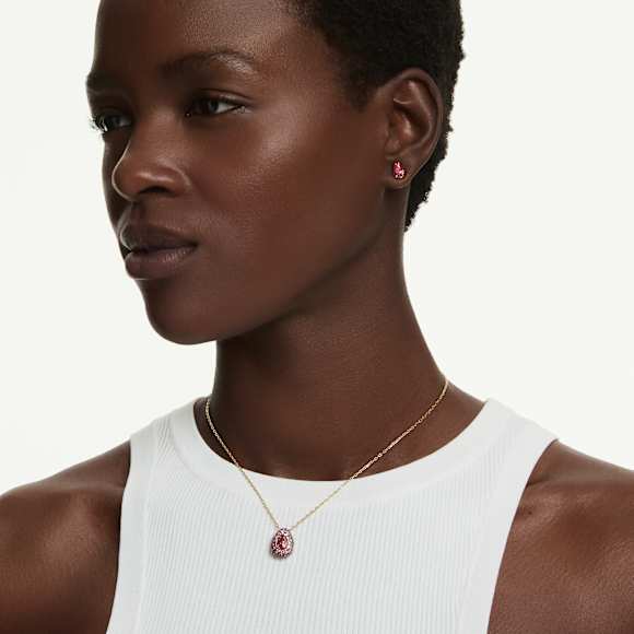 Sublima set, Set (2), Pear cut, Red, 18K gold finish - Swarovski, 5752883