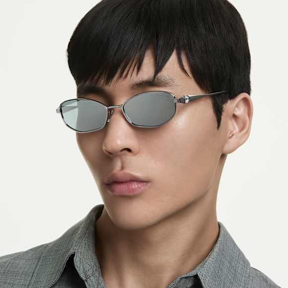 Ochelari de soare, Formă de pernă, SK7042, Nuanță argintie - Swarovski, 5752913