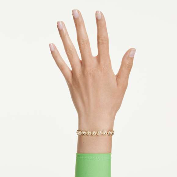 Una Angelic bracelet, Round cut, Caramel, Gold-tone plated - Swarovski, 5753341