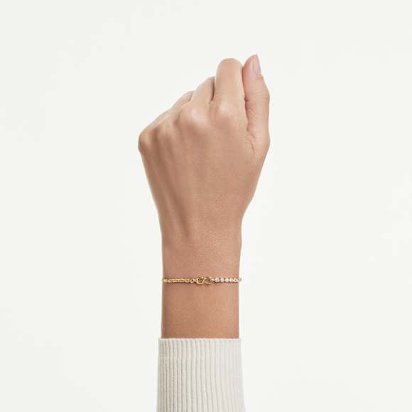 Matrix 브레이슬릿, 라운드 컷, 화이트, 18K 골드 피니시 - Swarovski, 5753925