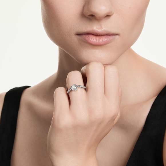 Chroma リング, ミックスカット, 星, ホワイト, ロジウム・プレーティング - Swarovski, 5754176