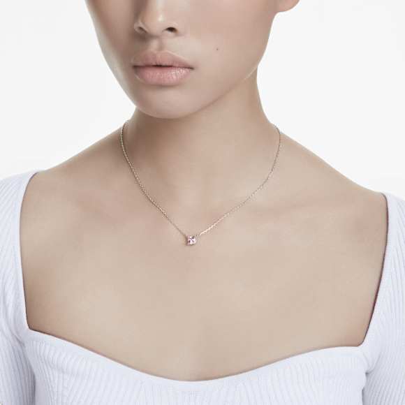 Colgante Stilla, Talla cuadrada, Rosa, Acabado en oro rosa de 18 quilates - Swarovski, 5754233