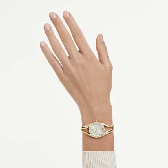 Hyperbola bangle 워치, 스위스 메이드, 메탈 브레이슬릿, 골드 톤, 골드 톤 피니시 - Swarovski, 5754534