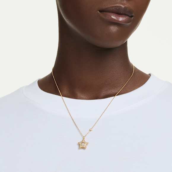 Sublima medál, Körmetszéses, Csillag, Többszínű, 18 kt-os aranybevonat - Swarovski, 5755280