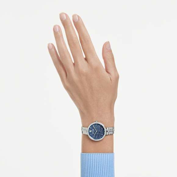 Cosmopolitan Klocka, Tillverkad i Schweiz, Metallarmband, Silverfärgad, Rostfritt stål - Swarovski, 5757990