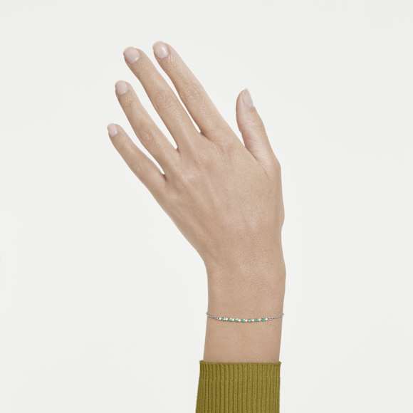 Matrix Bileklik, Yuvarlak kesim, Yeşil, Rodyum kaplama - Swarovski, 5758987