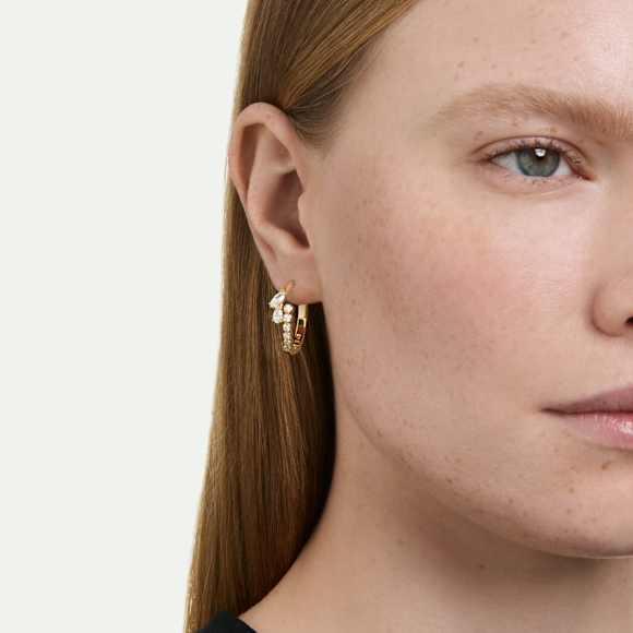 Mesmera ringoorbellen, Verschillende slijpvormen, Wit, ‎18k gouden afwerking - Swarovski, 5761975