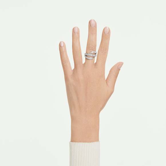 Vienna 링, 믹스 컷, 스완, 화이트, 로듐 플래팅 - Swarovski, 5762204