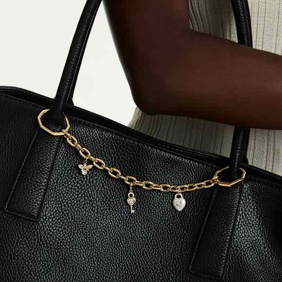 Accesorio para bolso, Tallas mixtas, Blanco, Baño tono oro - Swarovski, 5763021